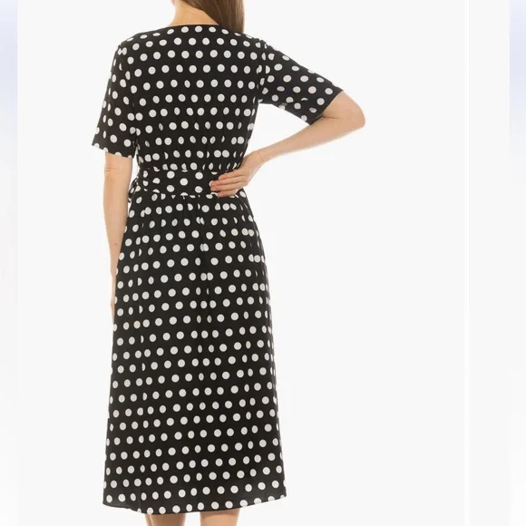 Alexia Admor Larissa Fit and Flare Polka Dot V-Neck Dress with Pockets - EUC - Picture 3 of 4